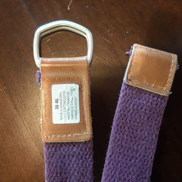 Royal Robbins Purple Vintage Cotton D-Ring Leather Belt - Picture 3 of 3